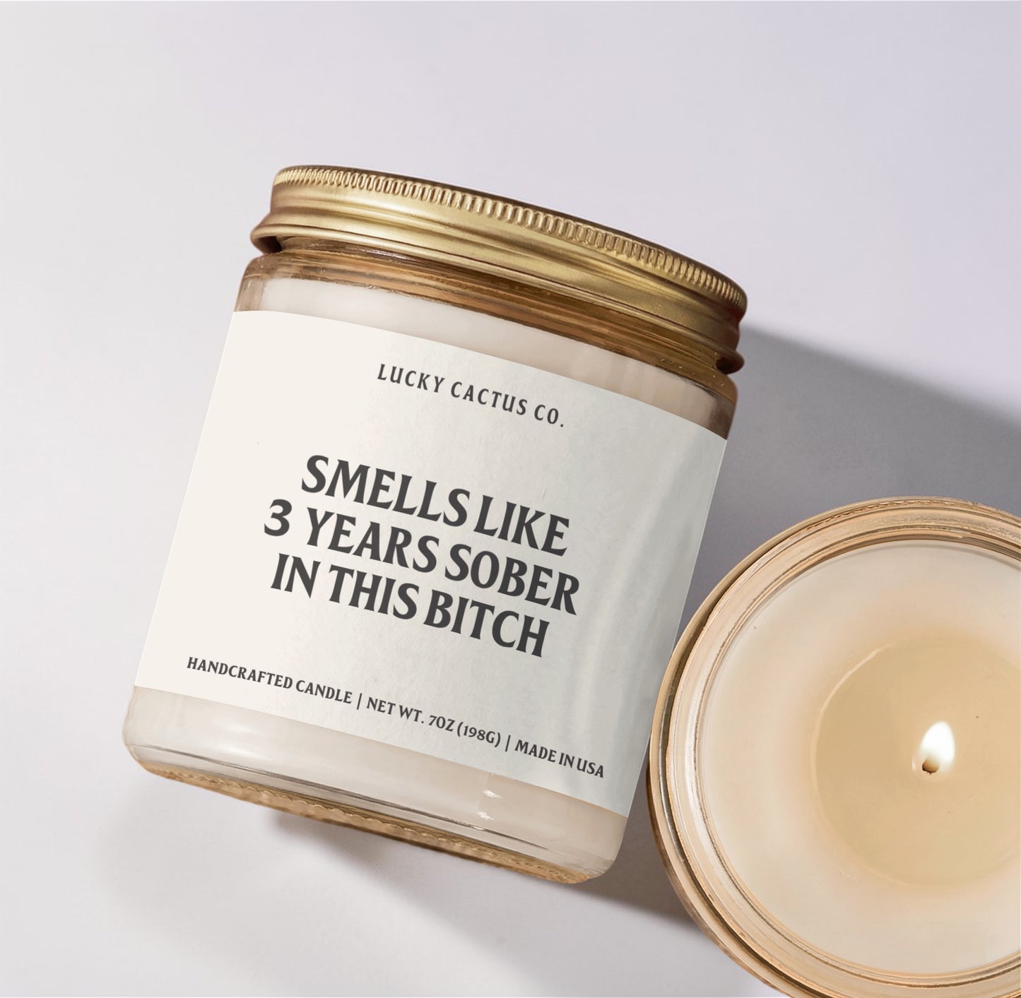 3 Years Sober Candle